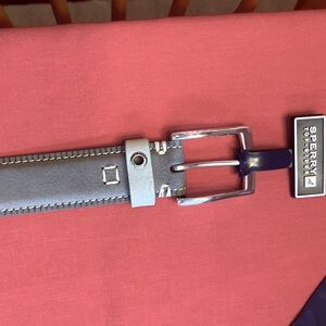 Sperry Genuine Leather Grey Belt